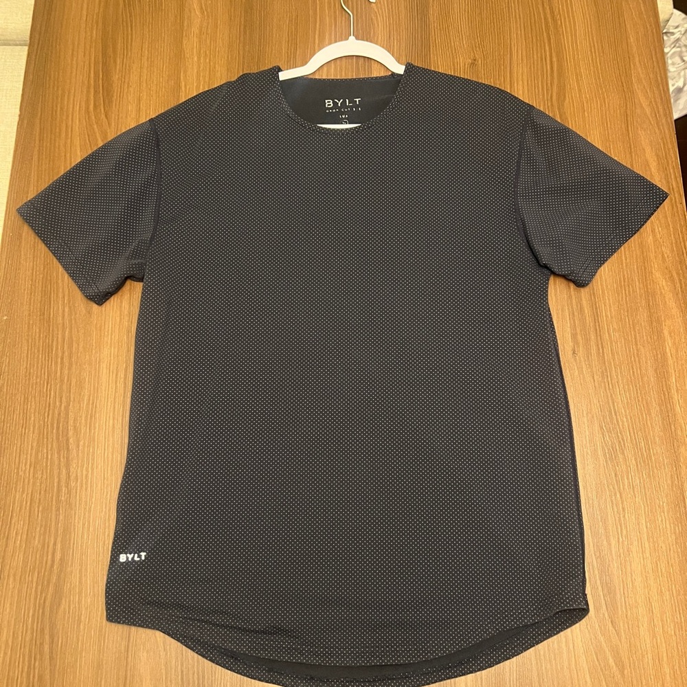 BYLT Drop-Cut LUX Tee – Blue Micro Dot XL